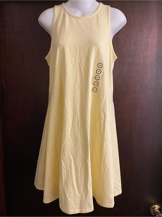Natural Reflections Dresses & Skirts - Natural Reflections Brand Size Medium Popcorn Yellow & White Striped Knit Dress